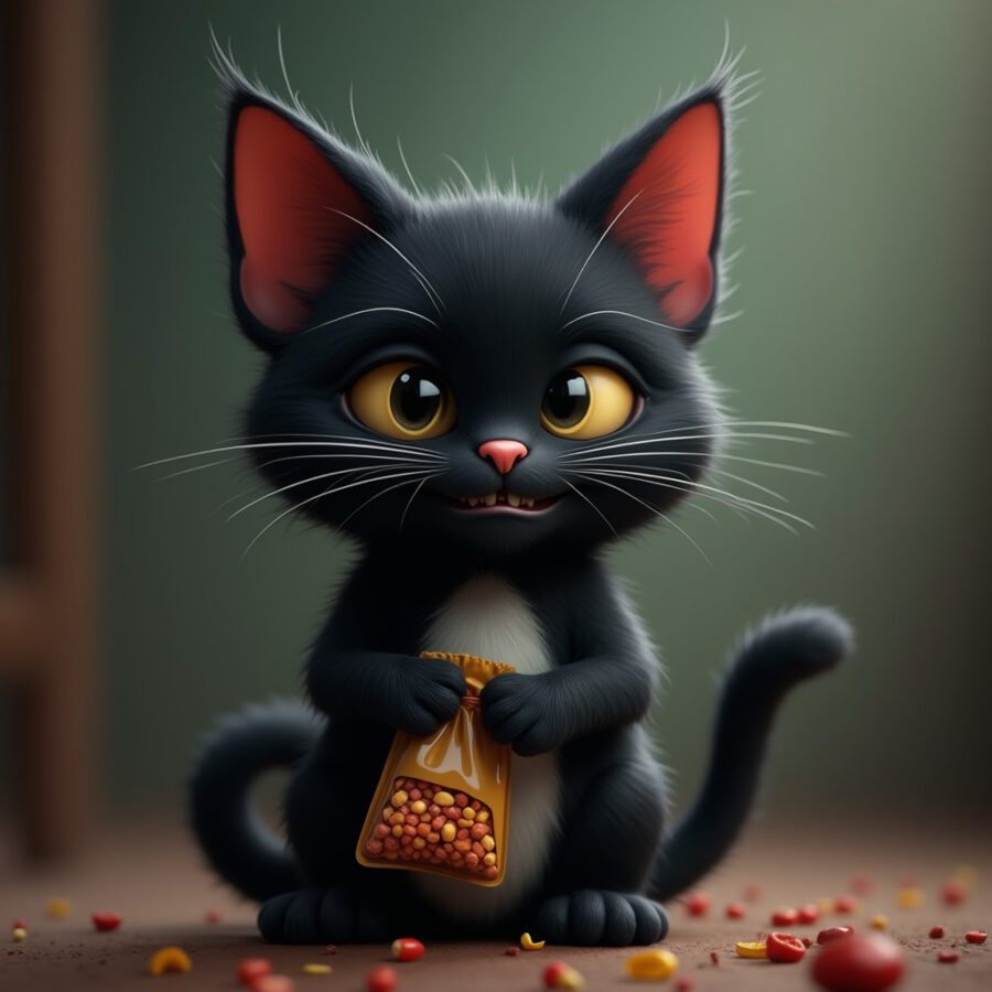 czarny kot na halloween